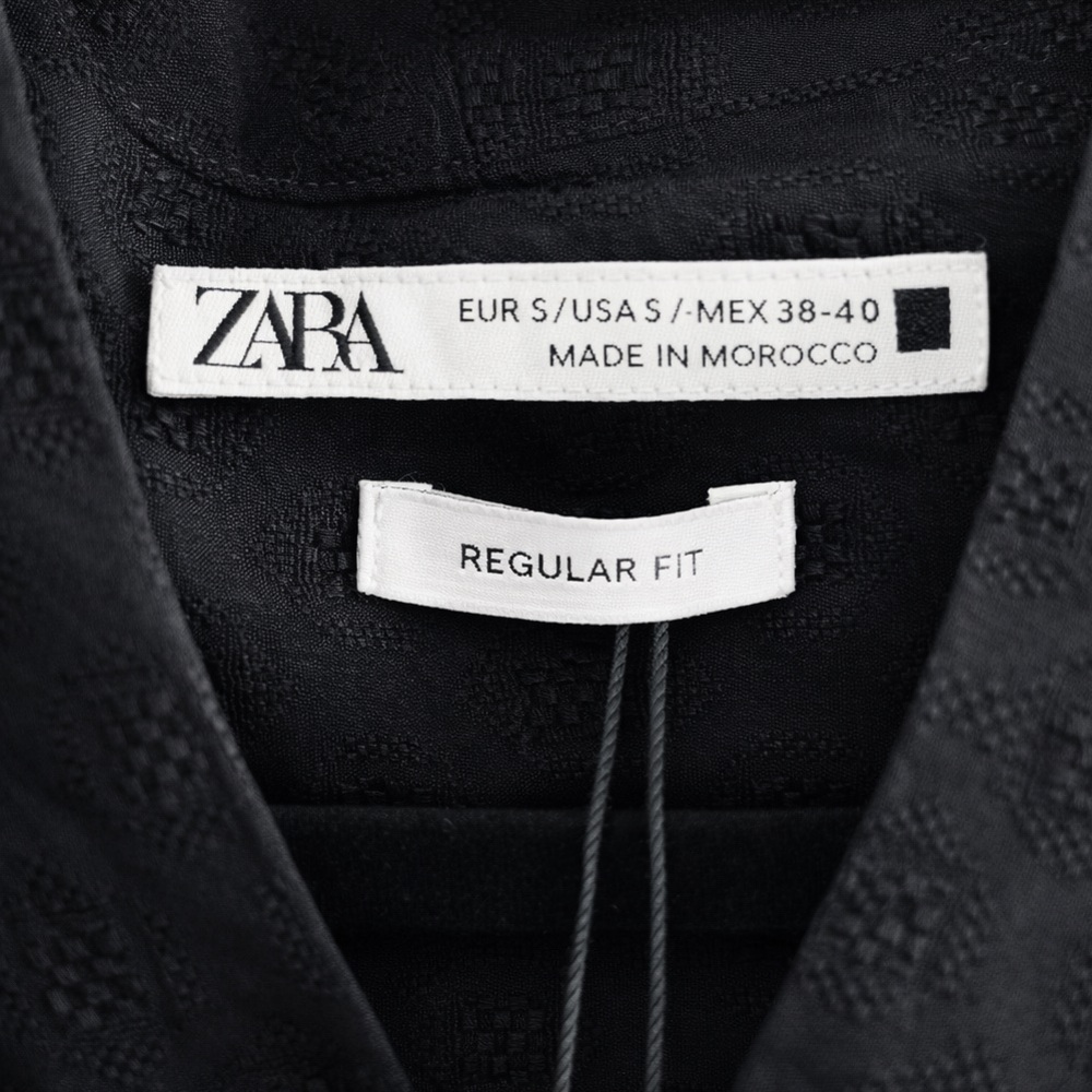 Zara Viscose wrap kimono textured shirt in black NWT sz S-M - Picture 5 of 8